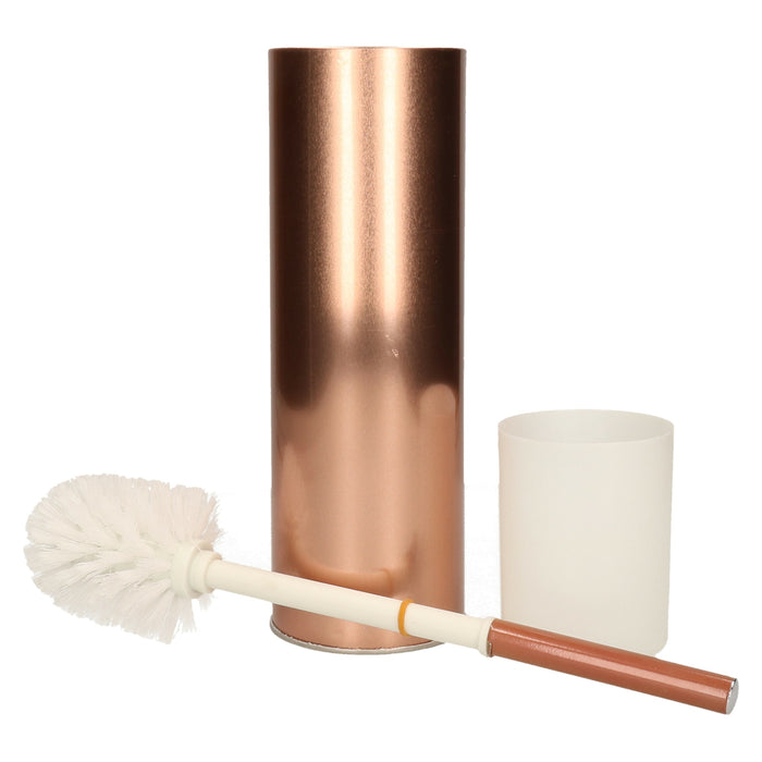 MSV Toilet|wc-borstel in houder Kyoto - metaal - koper kleur - 27 cm