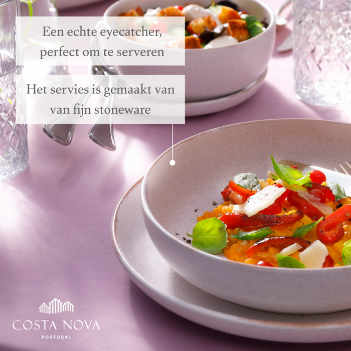 Costa Nova Vermont Bord Diep 22 cm Wit 2 stuks