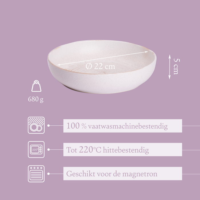 Costa Nova Vermont Bord Diep 22 cm Wit 2 stuks