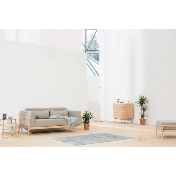 Fawn sofa 3-zits whitewash Dakar Leather Stone