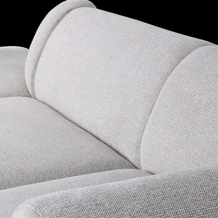 HKliving Jax Bank Element - Hoekstuk Rond - Geweven Stof - Naturel Melange