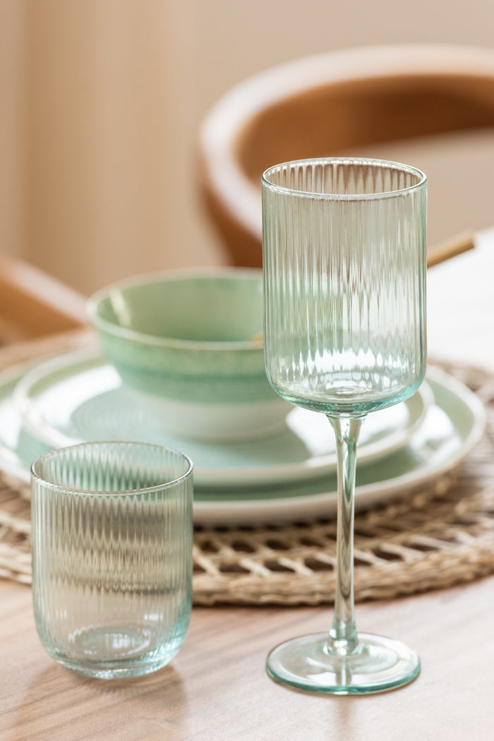 J-Line wijnglas Ralp - glas - groen - 6 stuks