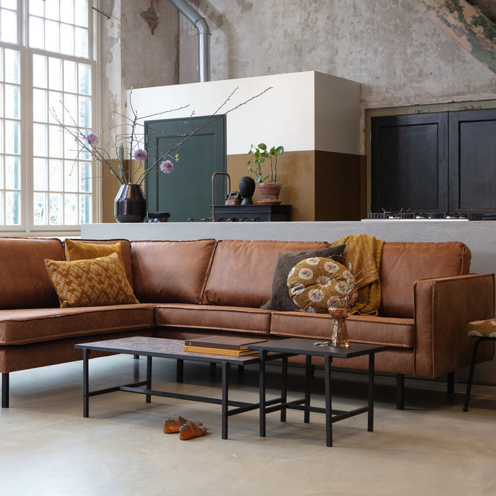 WOOOD Rodeo Hoekbank Links - Eco-leder - Cognac