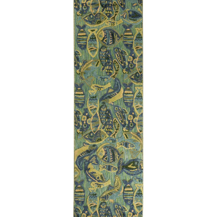 Boho&me Balkonkleed visjes - Verano blauw|groen - 66x230 cm