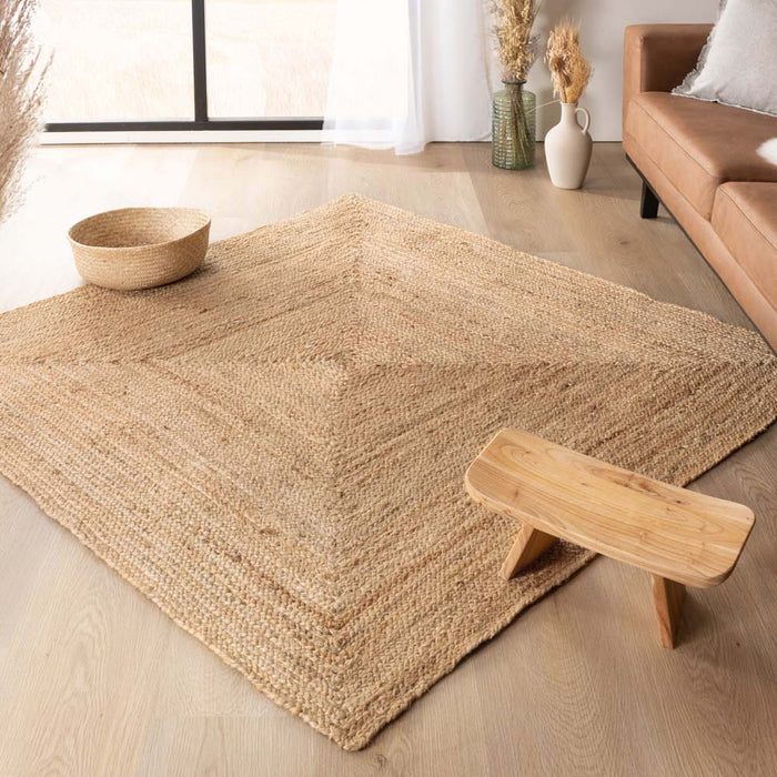Boho&me Jute vloerkleed vierkant - Boho & me - naturel - 100x100