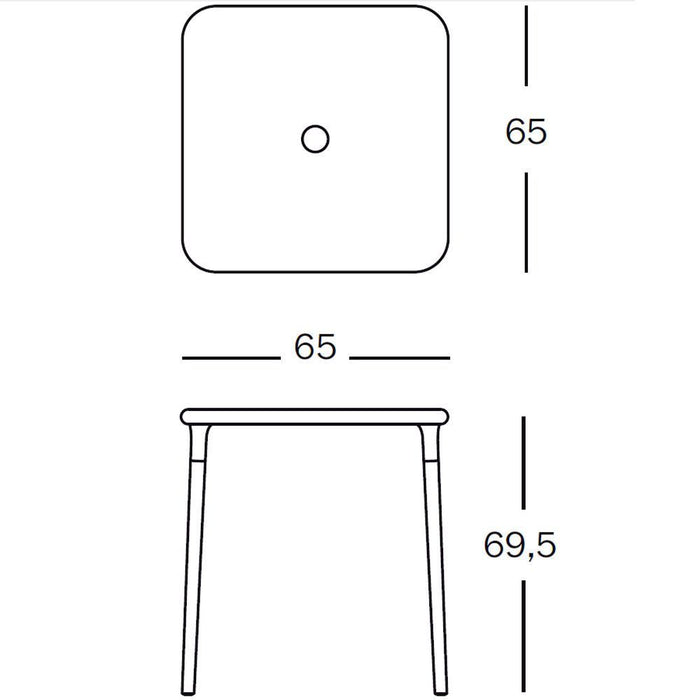 Magis Air-Table tuintafel vierkant 65x65 beige
