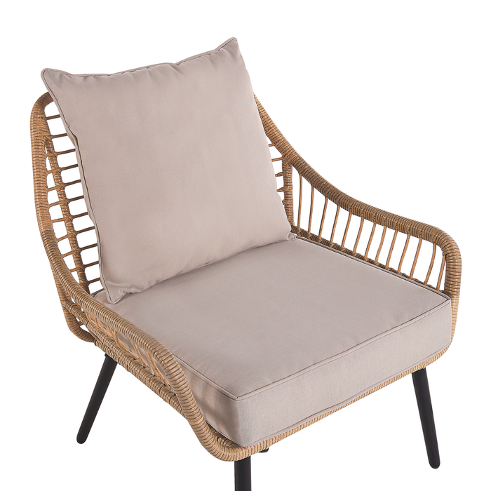 Beliani - LAURETO - Bistroset voor 2 - Natuurlijk - PE rotan