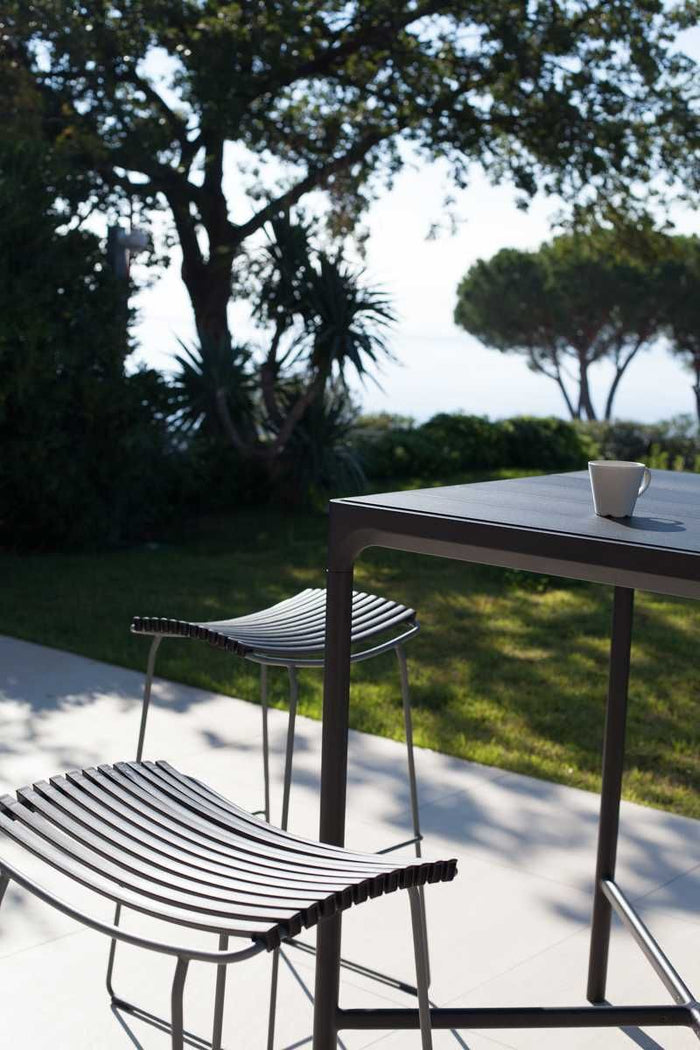 Four statafel buiten 160x90 bamboe, zwart onderstel