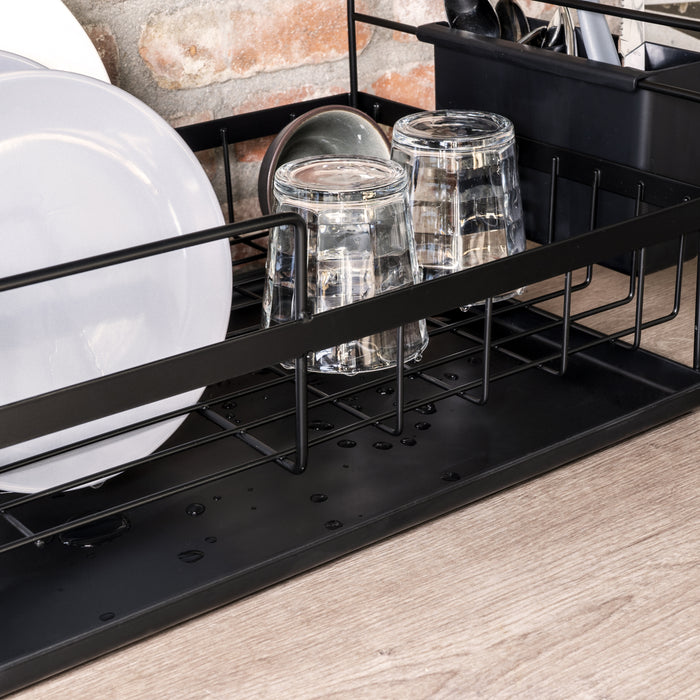 QUVIO Afdruiprek metaal - Zwart