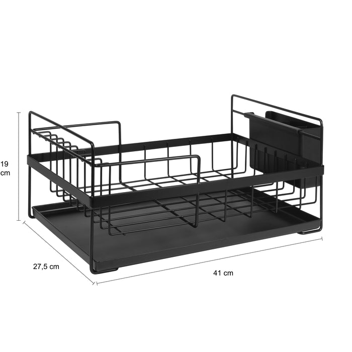 QUVIO Afdruiprek metaal - Zwart