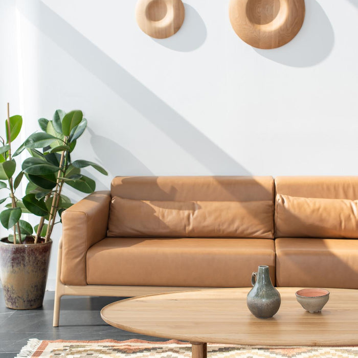 Fawn sofa 3-zits whitewash Dakar Leather Grey