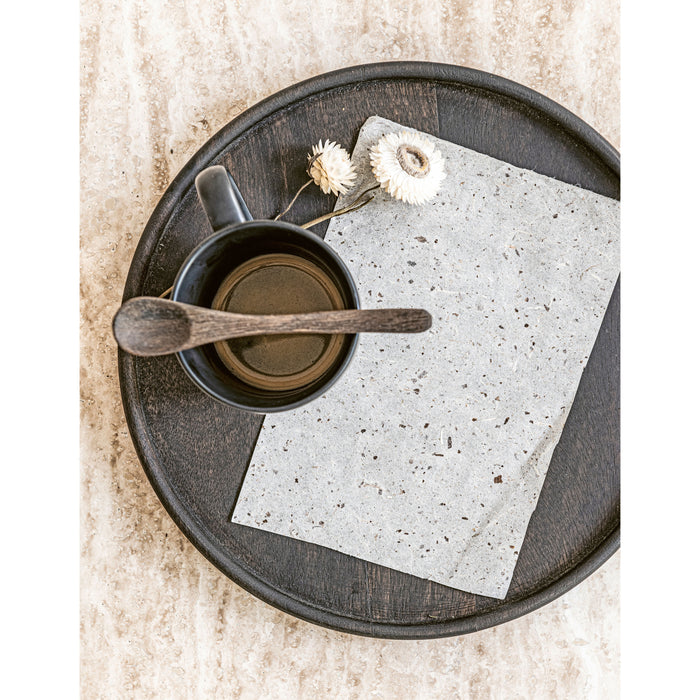 vtwonen Bord - Mango Hout - Zwart - Ø 40cm