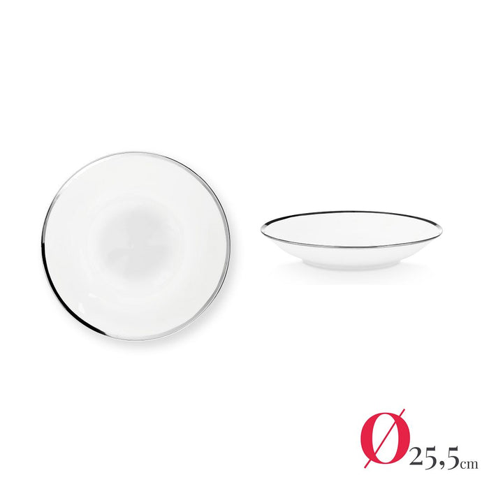 vtwonen Pastaborden - Wit - Zilver - Set van 2 - Ø 25.5cm