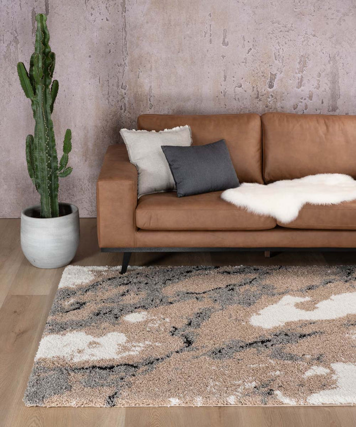 Boho&me Hoogpolig vloerkleed Marble Artisan - beige - 200x300 cm