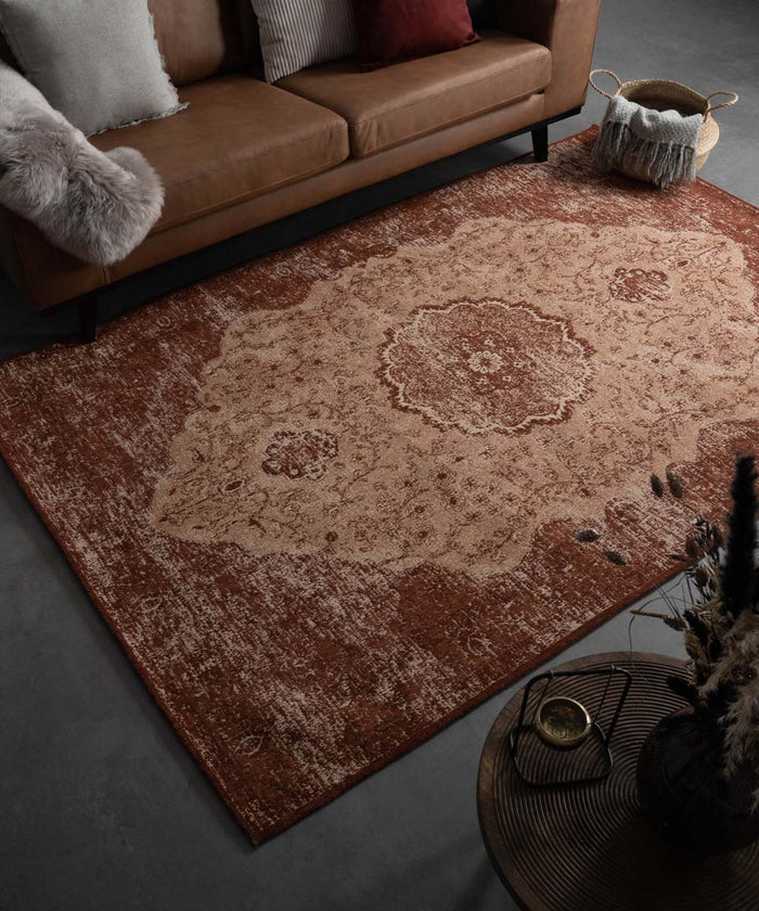 Heritaged Vintage vloerkleed Village - roestbruin - 140x200 cm