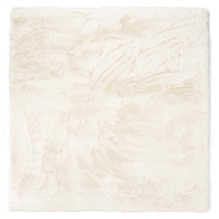 Tapeso Vierkant hoogpolig vloerkleed - Comfy plus - wit - 160x160 cm