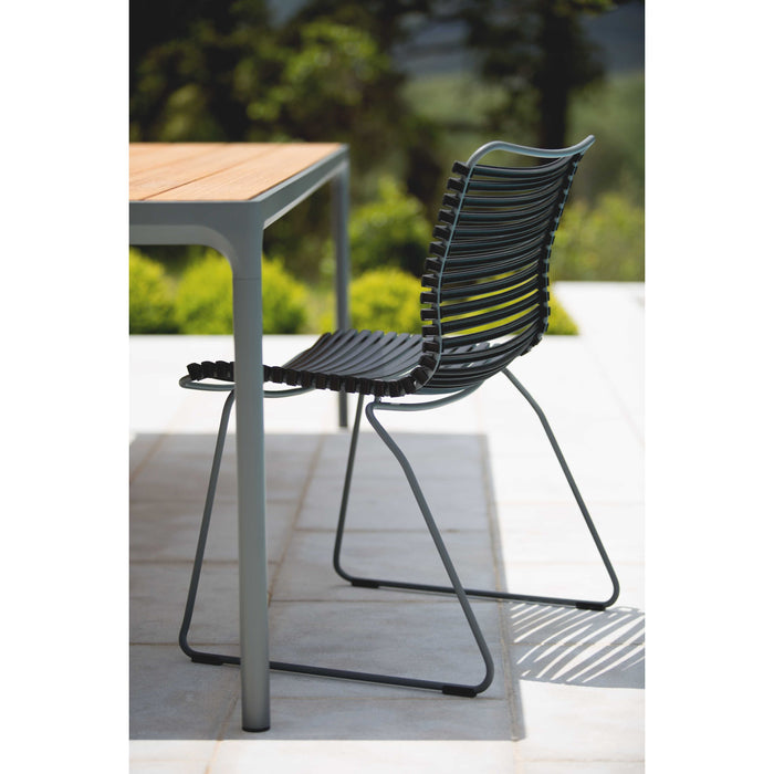 Four tuintafel 160x90 bamboe, zwart onderstel