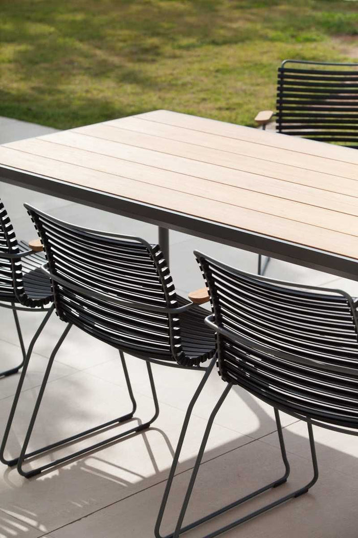 Four tuintafel 160x90 bamboe, zwart onderstel