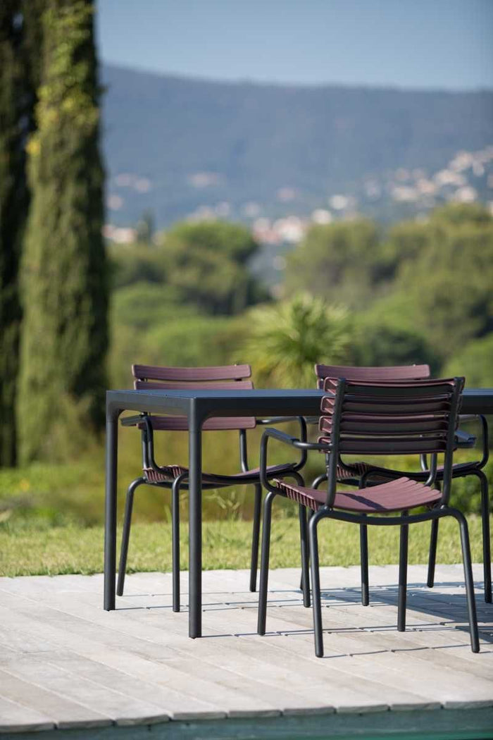 Four tuintafel 160x90 bamboe, donkergrijs onderstel