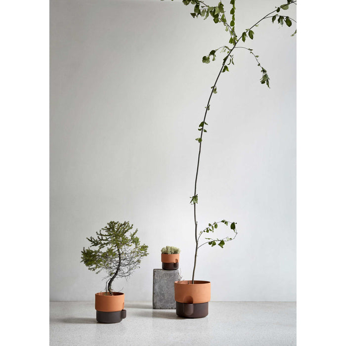 Oasis plantenbak medium Ø20.5 zwart|bruin