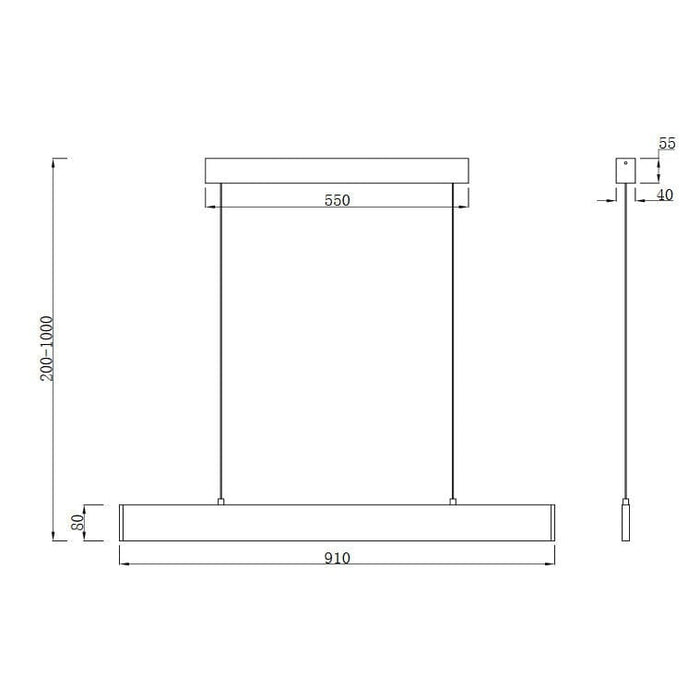 Maytoni - Hanglamp Step Zwart 91 cm 3000K .