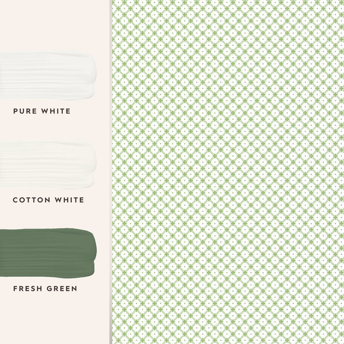 Laura Ashley Wickerwork Behang - Ruit - 10mx52cm - Groen