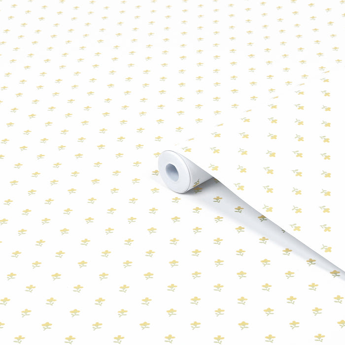Laura Ashley Wood Violet Behang - Bloemen - 10mx52cm - Geel