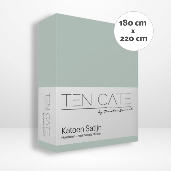 Ten Cate Katoensatijnen Hoeslaken - 180x220 - Mint