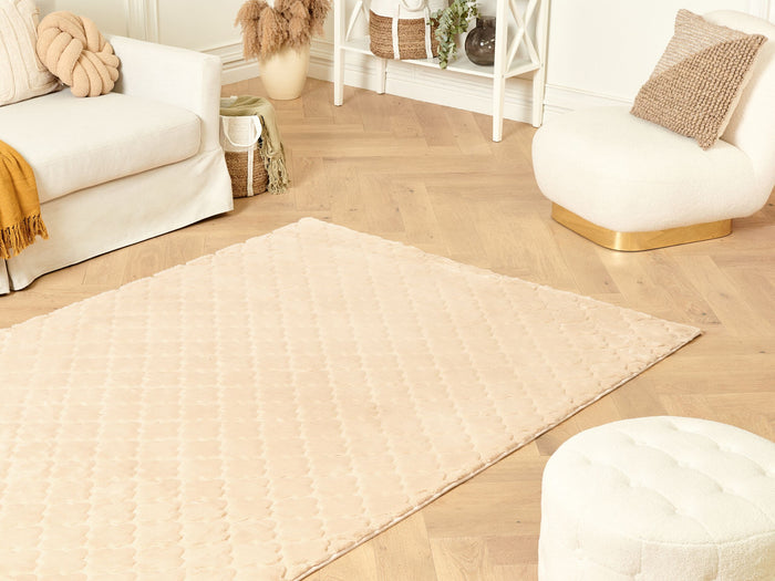 Beliani - GHARO - Shaggy vloerkleed - Beige - 160 x 230 cm - Polyester