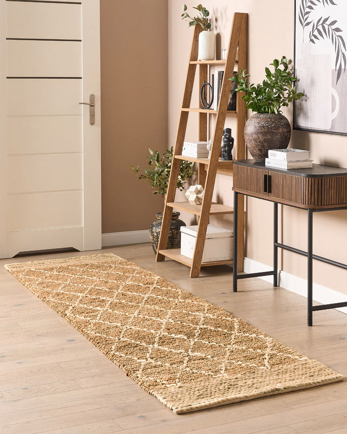 Beliani - ZORAVA - Laagpolig vloerkleed - Beige - 80 x 300 cm - Jute