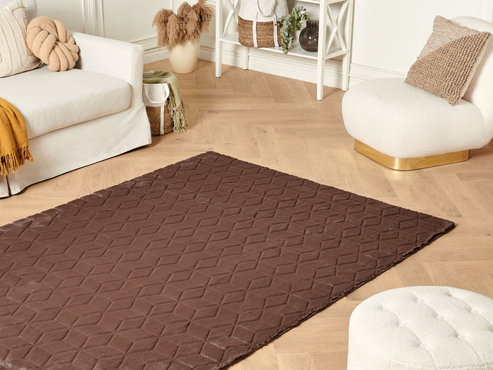 Beliani - THATTA - Vloerkleed - Bruin - 160 x 230 cm - Nepbont