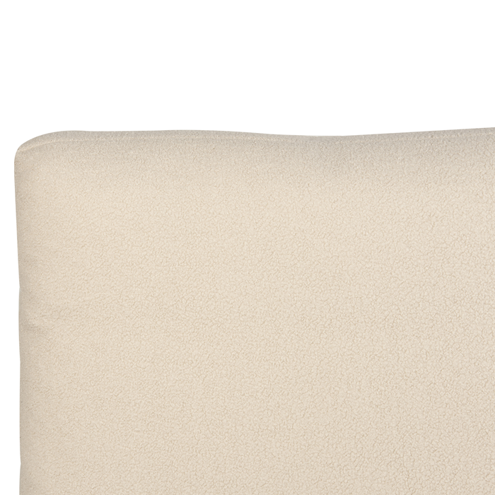 Beliani-MELLE -Tweepersoonsbed-Lichtbeige-140 x 200 cm-Bouclé