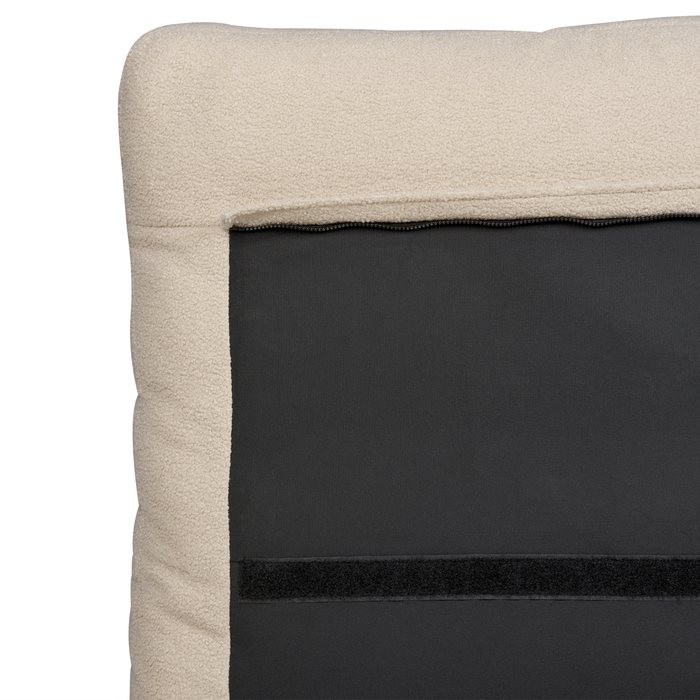 Beliani-MELLE -Tweepersoonsbed-Lichtbeige-140 x 200 cm-Bouclé