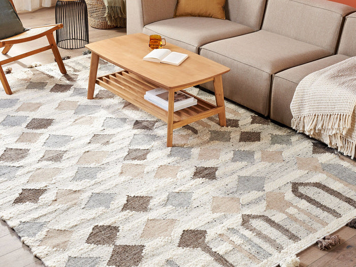 Beliani-KAGHTSRASHEN-Kelim vloerkleed-Multicolor-200 x 300 cm-Wol