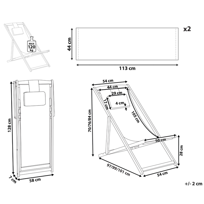 Beliani - AVELLINO - Ligbed 2 hoezen - Multicolor - Polyester
