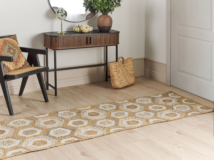 Beliani - BASOREN - Laagpolig vloerkleed - Beige - 80 x 300 cm - Jute