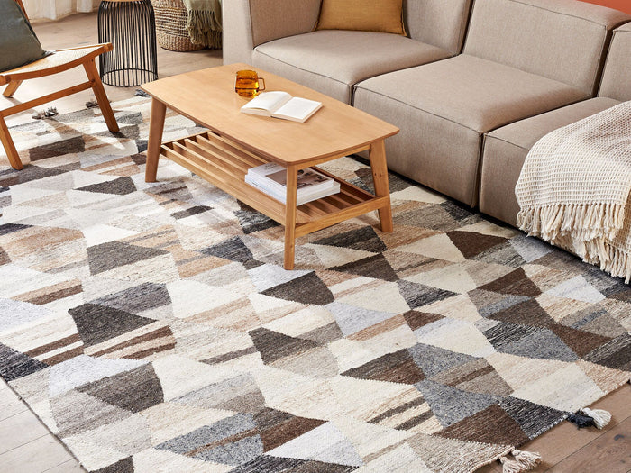 Beliani-ARGAVAND-Kelim vloerkleed-Multicolor-200 x 300 cm-Wol