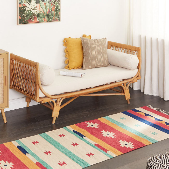 Beliani - MARGARA - Vloerkleed - Meerkleurig - 80 x 300 cm - Katoen