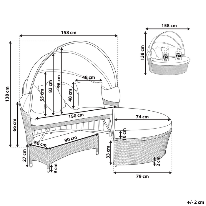 Beliani - SYLT LUX - Zonne-eiland - Bruin - PE rotan