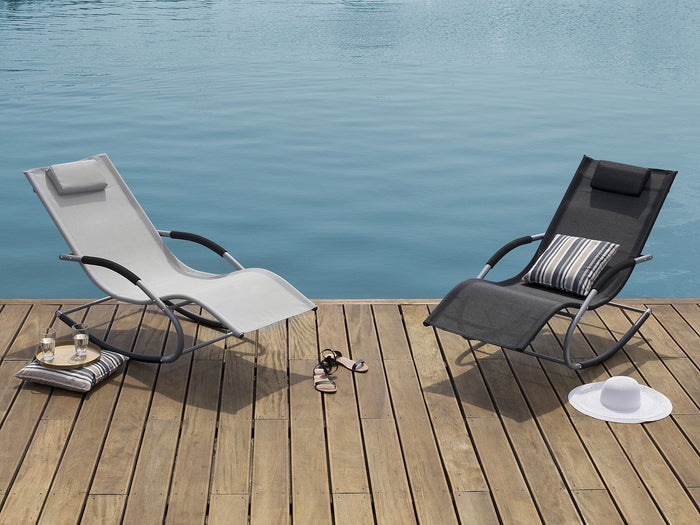 Beliani - CARANO - Strandstoel - Grijs - Staal