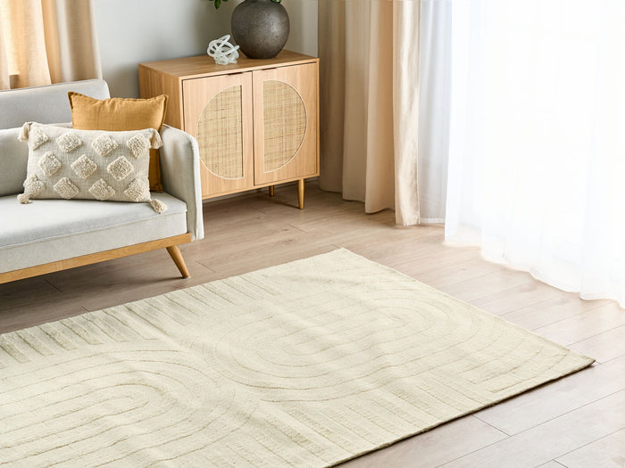 Beliani - MASTUNG - Vloerkleed - Lichtbeige - 160 x 230 cm - Wol