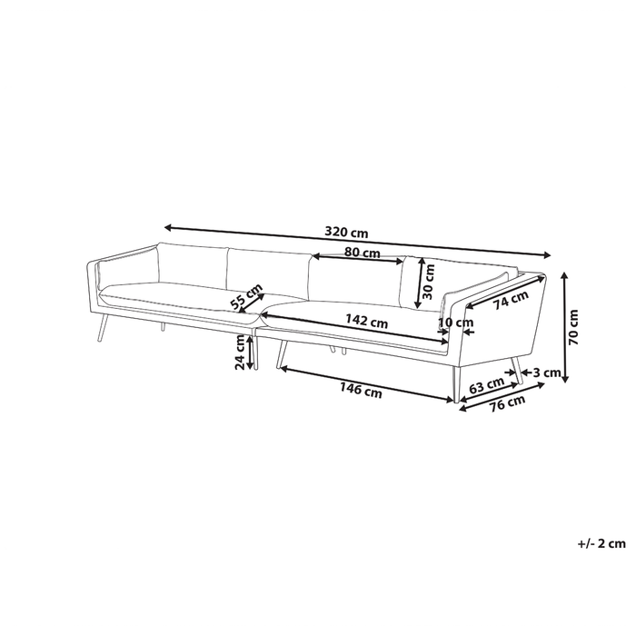 Beliani - LORETELLO - Tuinbank 4- zits - Beige - Polyester