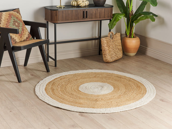 Beliani-YAYALAR-Laagpolig vloerkleed-Gebroken wit- 140 cm-Jute