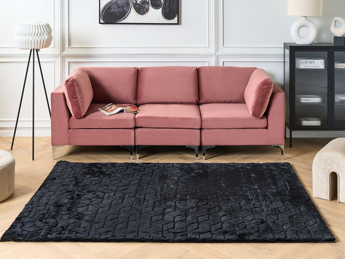 Beliani-THATTA-Shaggy vloerkleed-Zwart-160 x 230 cm-Polyester