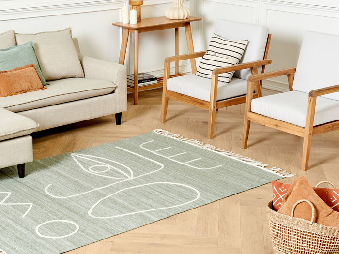 Beliani - YAVU - Vloerkleed - Lichtgroen - 140 x 200 cm - Polyester