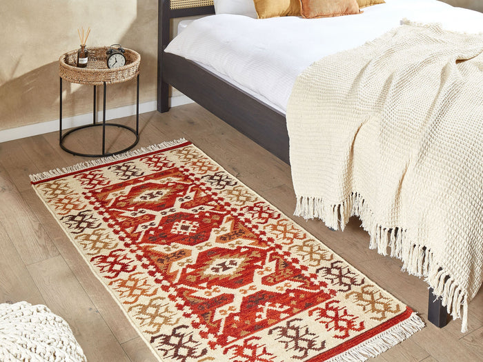 Beliani - VOSKEVAZ - Kelim vloerkleed - Multicolor - 80 x 150 cm - Wol