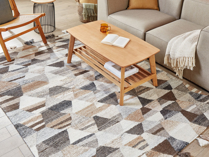 Beliani-ARGAVAND-Kelim vloerkleed-Multicolor-160 x 230 cm-Wol