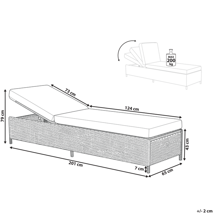 Beliani - TURIN - Strandstoel - Wit - PE rotan