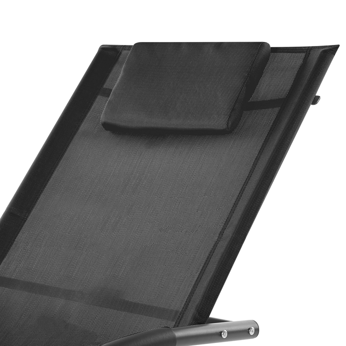 Beliani - CARANO II - Strandstoel - Zwart - Staal