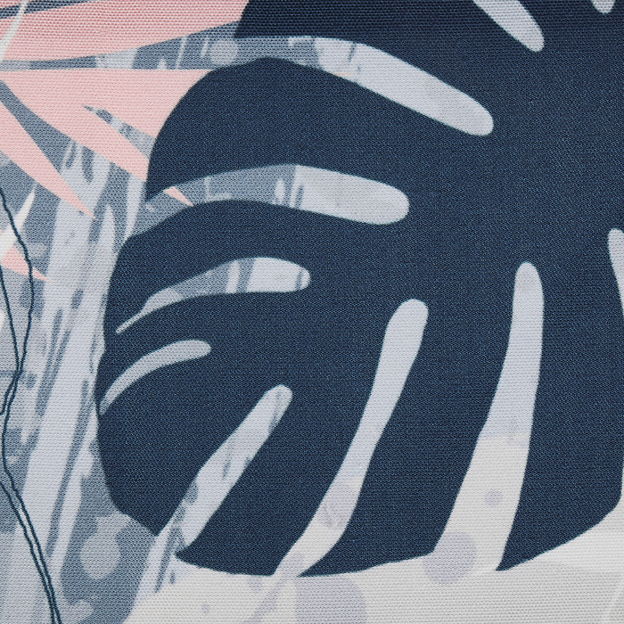 Beliani-ANZIO|AVELLINO-Ligstoel doek set van 2-Blauw Palmblad-Polyester